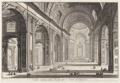 Veduta interna della Basilica di S. Pietro in Vaticano da Giovanni Battista Piranesi