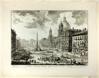 Veduta di Piazza Navona sopra le rovine del Circo di Domiziano, da Vedute di Roma da Giovanni Battista Piranesi