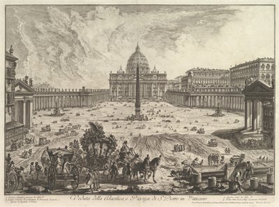 Veduta della Basilica di San Pietro e della Piazza in Vaticano, da Vedute di Roma da Giovanni Battista Piranesi