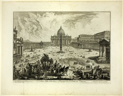Veduta della Basilica di San Pietro e della piazza in Vaticano, da Vedute di Roma da Giovanni Battista Piranesi