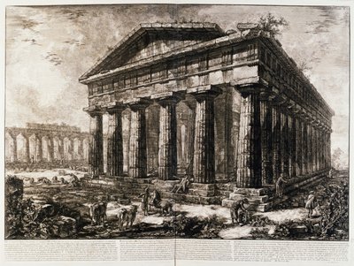 Veduta del Tempio di Nettuno a Paestum da Giovanni Battista Piranesi