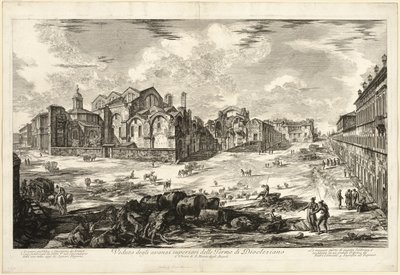 Veduta dei resti visibili delle Terme di Diocleziano, da Vedute di Roma da Giovanni Battista Piranesi