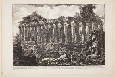 Veduta di un altro tempio nella città di Paestum, che si ritiene comunemente fosse dedicato a Giunone [...] da Giovanni Battista Piranesi