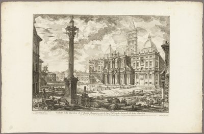 Veduta della Basilica di S. Maria Maggiore con le sue due ali laterali, da Vedute di Roma da Giovanni Battista Piranesi