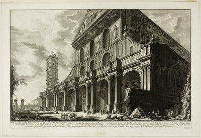 Veduta della Basilica di S. Paolo fuori le Mura, costruita da Costantino il Grande, da Vedute di Roma da Giovanni Battista Piranesi
