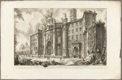 Vista della facciata della Basilica di S. Croce in Gerusalemme, da Vedute di Roma da Giovanni Battista Piranesi