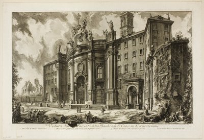 Veduta della facciata della Basilica di S. Croce in Gerusalemme, da Vedute di Roma da Giovanni Battista Piranesi