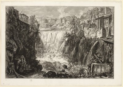 Veduta della Grande Cascata a Tivoli, da Vedute di Roma da Giovanni Battista Piranesi