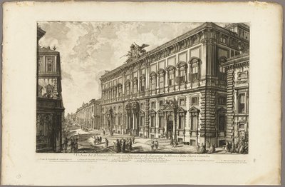 Veduta del Palazzo della Consulta sul Quirinale che ospita la Segreteria Papale, da Vedute di Roma da Giovanni Battista Piranesi