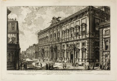 Vista del Palazzo della Consulta sul Quirinale che ospita la Segreteria Papale, da Vedute di Roma da Giovanni Battista Piranesi