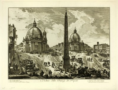 Veduta di Piazza del Popolo, da Vedute di Roma da Giovanni Battista Piranesi