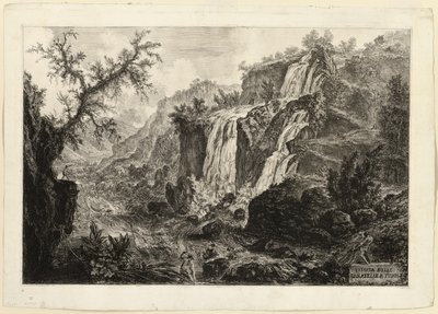 Vista della piccola cascata e rapide, Tivoli, dalle vedute di Roma da Giovanni Battista Piranesi