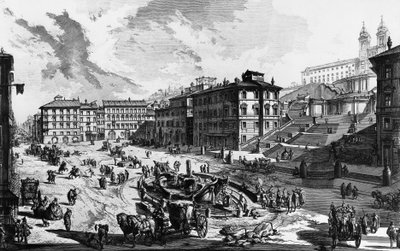 Vista della Scalinata di Trinità dei Monti a Roma, Italia da Giovanni Battista Piranesi