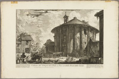 Veduta del Tempio di Cibele nella Piazza della Bocca della Verità, da Vedute di Roma da Giovanni Battista Piranesi