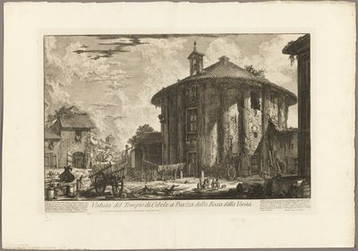 Veduta del Tempio di Cibele nella Piazza della Bocca della Verità, da Vedute di Roma da Giovanni Battista Piranesi
