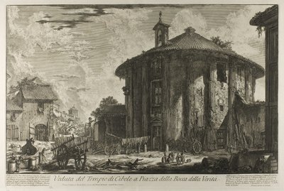 Veduta del Tempio di Cibele nella Piazza della Bocca della Verità, da Vedute di Roma da Giovanni Battista Piranesi