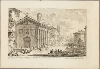 Veduta del Tempio di Fortuna Virilis. Ora la chiesa armena di S. Maria Egizziaca, da Vedute di Roma da Giovanni Battista Piranesi