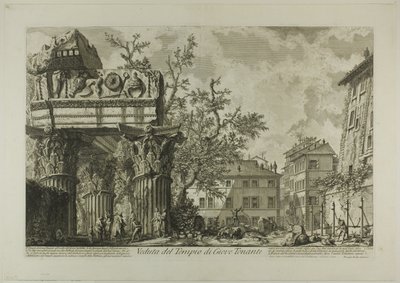 Veduta del Tempio di Giove Tonante, dalle Vedute di Roma da Giovanni Battista Piranesi