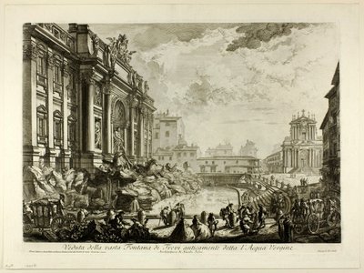 Vista della grande Fontana di Trevi precedentemente chiamata Acqua Vergine, da Vedute di Roma da Giovanni Battista Piranesi