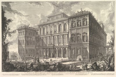Veduta del palazzo della illustre famiglia Barberini sul Colle Quirinale, disegnato..., ca. 1750-1759 da Giovanni Battista Piranesi