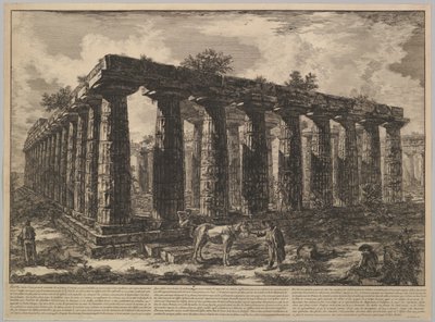 Vista che mostra i resti di un grande recinto di colonne, ca. 1748 da Giovanni Battista Piranesi