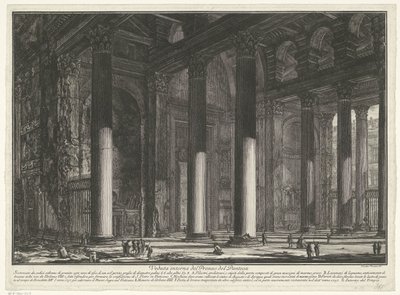 Voorportaal van het Pantheon te Rome Veduta interna del Pronao del Panteon (titolo sull
