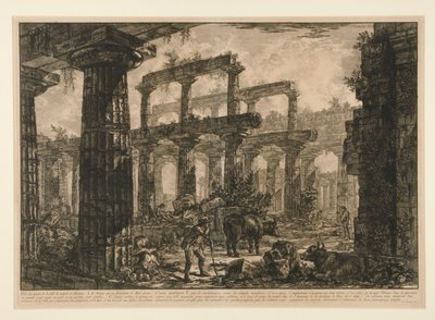 Veduta dei resti della cella del tempio di Nettuno da Giovanni Battista Piranesi