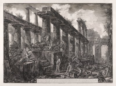 Vue des restes de la celle du Temple de Neptune da Giovanni Battista Piranesi