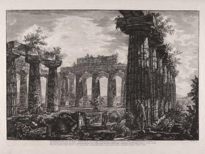 Veduta interna del cosiddetto Collegio degli Anfictions, da «Diverse vedute di ... Pesto» (Diverse vedute di ... Paestum) da Giovanni Battista Piranesi