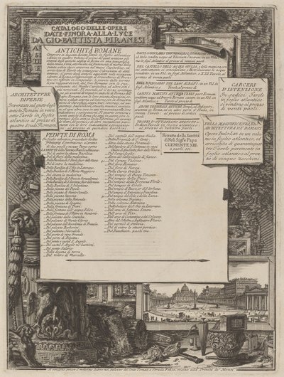Catalogo delle Opere Date Finora Alla Luce Da Gio Battista Piranesi da Giovanni Battista Piranesi and Francesco Piranesi