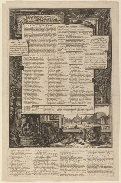 Catalogo delle Opere Date Finora Alla Luce Da Gio Battista Piranesi da Giovanni Battista Piranesi and Francesco Piranesi