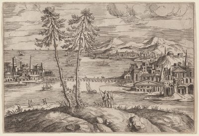 Paesaggio con due alberi da Giovanni Battista Pittoni