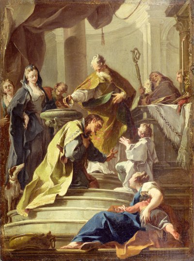 San Prosdocimo che battezza San Daniele (olio su tela) da Giovanni Battista Pittoni