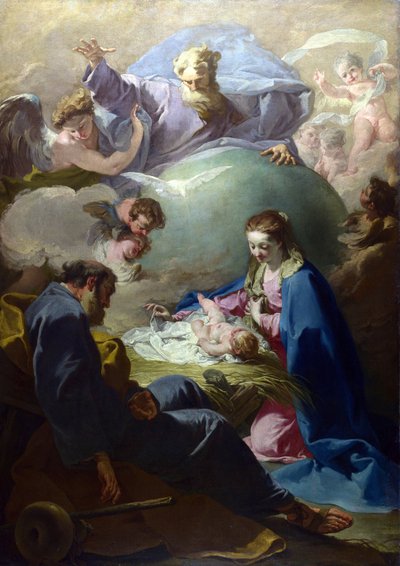 La Natività con Dio Padre e lo Spirito Santo, c.1740 da Giovanni Battista Pittoni