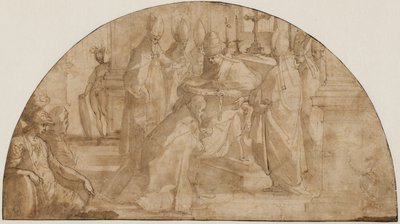 Un papa che consacra un vescovo: studio per una lunetta da Giovanni Battista Ricci