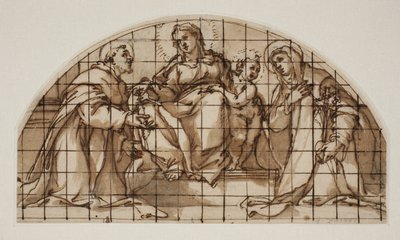 Lunetta con la Madonna e il Bambino con i Santi Francesco d
