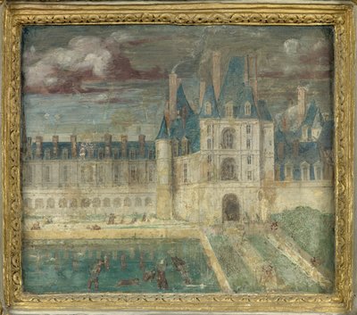 Veduta del castello di Fontainebleau intorno al 1535 - 1540 da Giovanni Battista Rosso Fiorentino