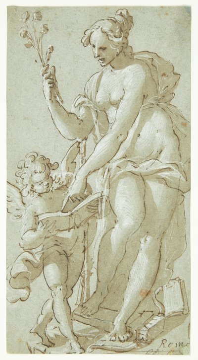 Venere insegna ad Amore, che legge un libro da Giovanni Battista Rovere