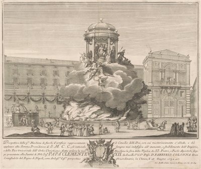 La prima macchina per la Chinea del 1732: Il consiglio degli dei da Giovanni Battista Sintes, after Nicola Michetti