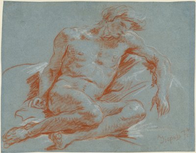 Nudo Maschile Seduto da Giovanni Battista Tiepolo