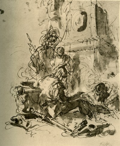 Un soldato seduto, metà XVIII secolo, 1928 da Giovanni Battista Tiepolo