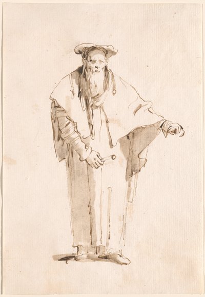 Orientale in piedi con una verga da Giovanni Battista Tiepolo