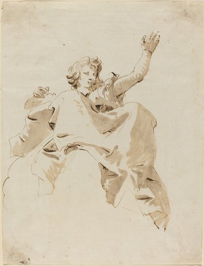 Una Donna Seduta su una Nuvola, Vista dal Basso da Giovanni Battista Tiepolo