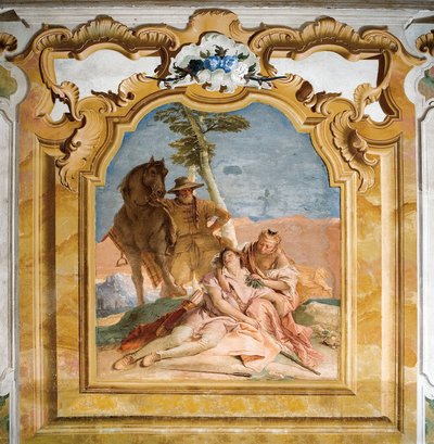 Angelica che soccorre il ferito Medoro, dalla Stanza dell