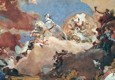 Apollo nel suo Carro del Sole che guida Beatrice I (1145-84) a Federico I Barbarossa (1122-90) (dettaglio) da Giovanni Battista Tiepolo