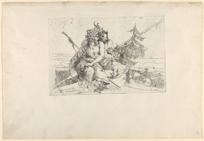 Baccante, satiro e faunessa, dagli Scherzi da Giovanni Battista Tiepolo