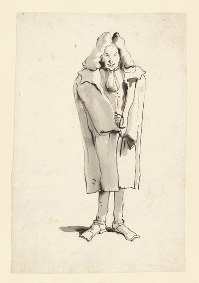 Caricatura di un uomo che indossa un cappotto da Giovanni Battista Tiepolo