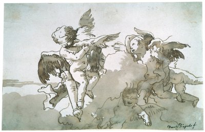 Cupidi con colombe e una torcia da Giovanni Battista Tiepolo