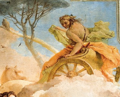 (dettaglio) Armida, da Armida rapisce il dormiente Rinaldo, dalla Stanza della Gerusalemme Liberata nella Palazzina, 1757 da Giovanni Battista Tiepolo