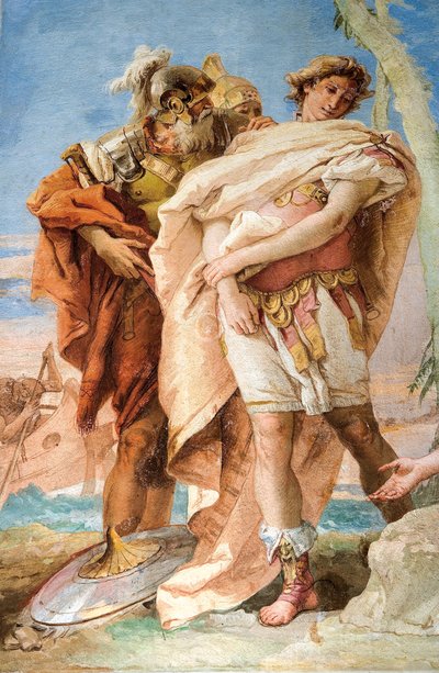 (dettaglio) Rinaldo, da Rinaldo abbandona Armida, dalla Stanza della Gerusalemme Liberata nella Palazzina, 1757 da Giovanni Battista Tiepolo